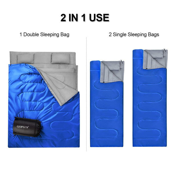 2 Person Waterproof Sleeping Bag with 2 Pillows - DragonHearth