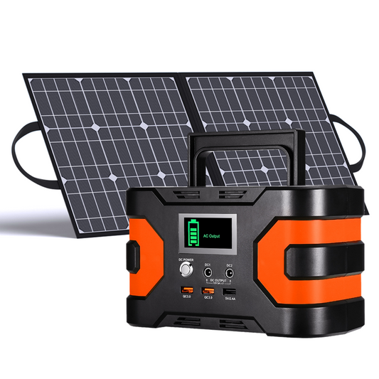 200W Peak Power Station, Flashfish CPAP Battery 166Wh 45000mAh Backup Power Pack  With 50W 18V Portable Solar Panel - DragonHearth