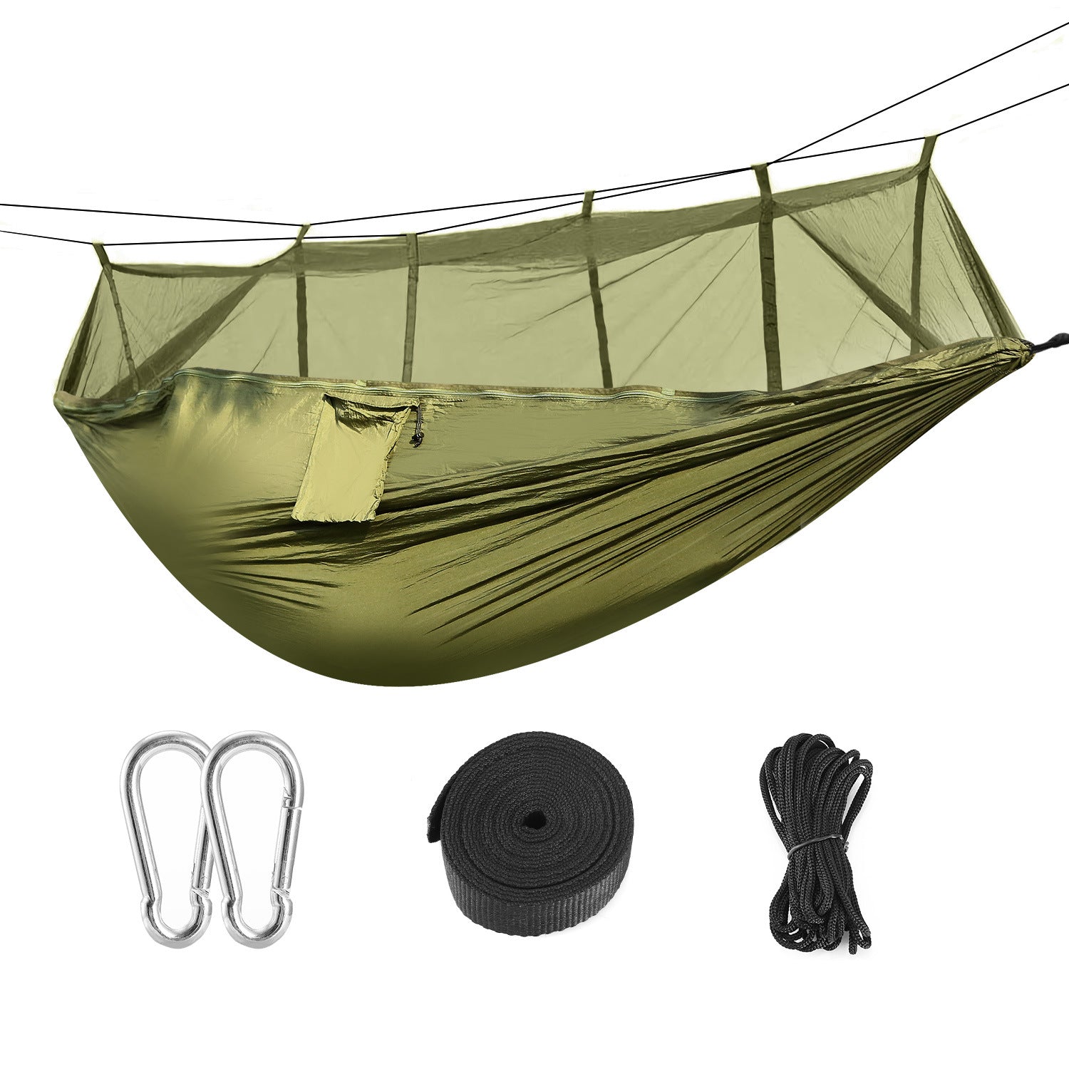 600lbs Load 2 Persons Hammock with Mosquito Net Outdoor Hiking Camping Portable Nylon Swing Hanging Bed - DragonHearth