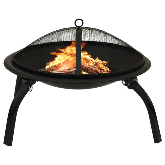 2-in-1 Fire Pit with Poker 22"x22"x19.3" Steel - DragonHearth