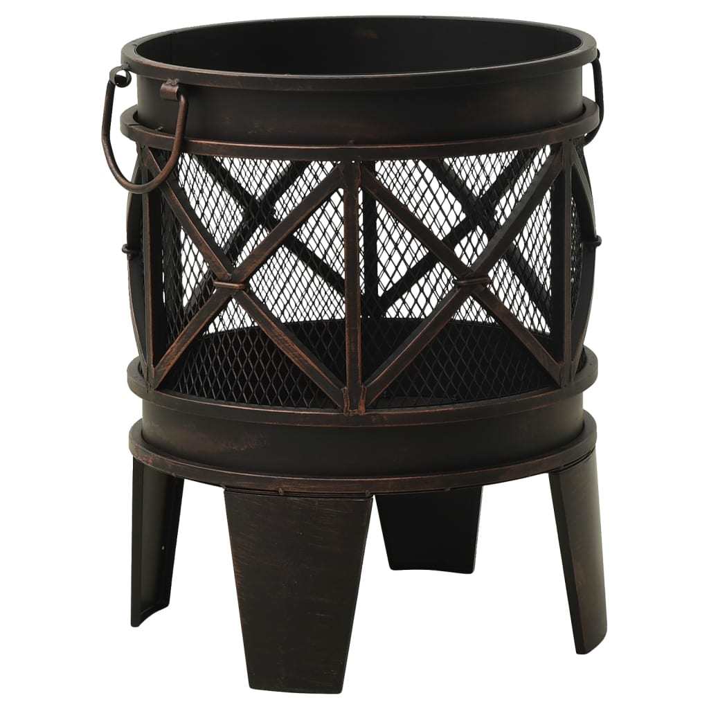 Rustic Fire Pit with Poker 16.5"21.3" Steel - DragonHearth
